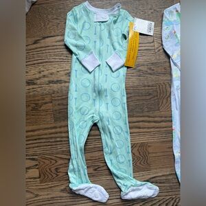 The Beaufort Bonnet Company Mint Green Golf-Print Footed One-Piece